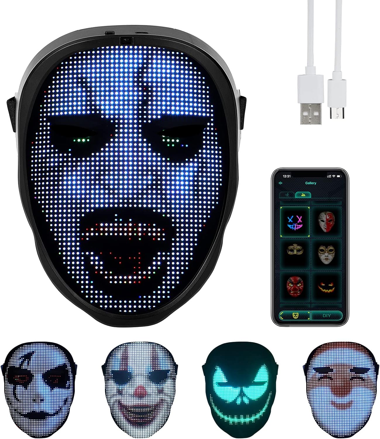 EXCLUSIVE  TechGlowMask™ Bluetooth bestuurde LED-gezichtsmasker